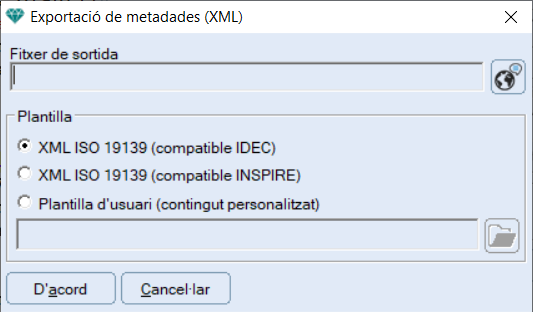 Informaci exportaci XML